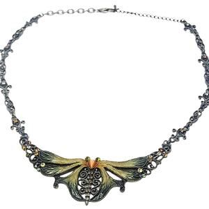 Vintage Striking Bohemian Butterfly Freestyle Statement Choker Necklace